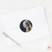 Das Mädchen mit Perlenohrring Runder Aufkleber (Umschlag)