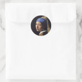 Das Mädchen mit Perlenohrring Runder Aufkleber (Tasche)