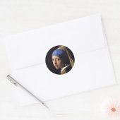 Das Mädchen mit Perlenohrring Runder Aufkleber (Umschlag)