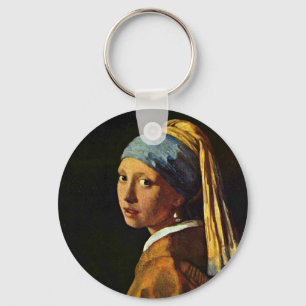 Das Mädchen mit Perlenohrring, von Johannes Verme Schlüsselanhänger