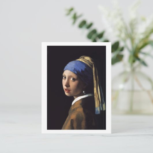Das Mädchen mit Perlenohrring von Johannes Vermeer Postkarte (Stehend Vorderseite)
