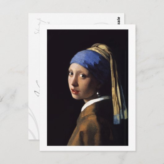 Das Mädchen mit Perlenohrring von Johannes Vermeer Postkarte (Vorne/Hinten)