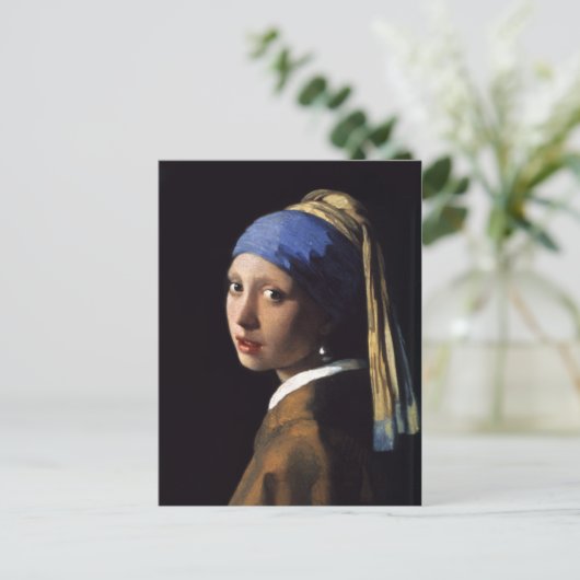 Das Mädchen mit Perlenohrring von Johannes Vermeer Postkarte (Stehend Vorderseite)