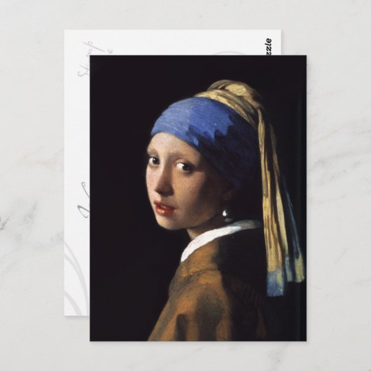 Das Mädchen mit Perlenohrring von Johannes Vermeer Postkarte (Vorne/Hinten)