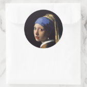 Das Mädchen mit Perlenohrring von Johannes Vermeer Runder Aufkleber (Tasche)