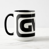 Das Mädchen schreibt, welches Logo Tasse (Links)