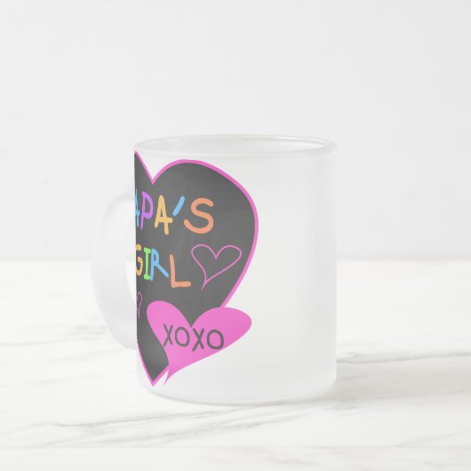 Das Mädchen-T-Shirts des Papas, Hüte, Tassen, Mattglastasse (Vorderseite Links)