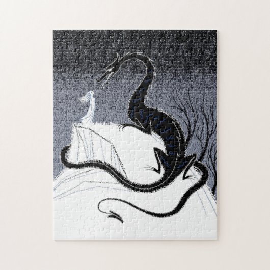 Das Mädchen und das Drachepuzzlespiel Puzzle (Vertikal)