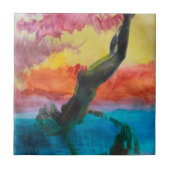 Das Mädchen und der Delfin Fliese (Vorderseite)