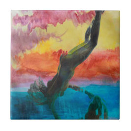 Das Mädchen und der Delfin Fliese