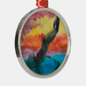 Das Mädchen und der Delfin Ornament Aus Metall (Rechts)