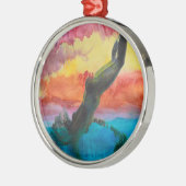 Das Mädchen und der Delfin Ornament Aus Metall (Links)