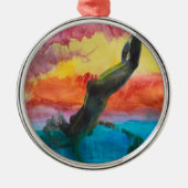 Das Mädchen und der Delfin Ornament Aus Metall (Vorne)