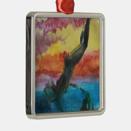 Das Mädchen und der Delfin Silbernes Ornament (Rechts)