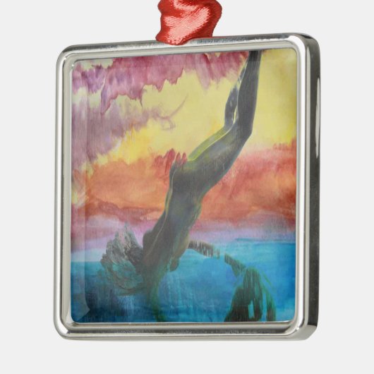 Das Mädchen und der Delfin Silbernes Ornament (Links)