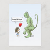 Das Mädchen und der große grüne Goblin Postkarte (Vorderseite)