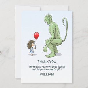 Das Mädchen und der große grüne Kobold Dankeskarte