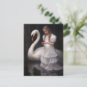 Das Mädchen und der Schwan Postkarte (Stehend Vorderseite)