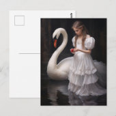 Das Mädchen und der Schwan Postkarte (Vorne/Hinten)