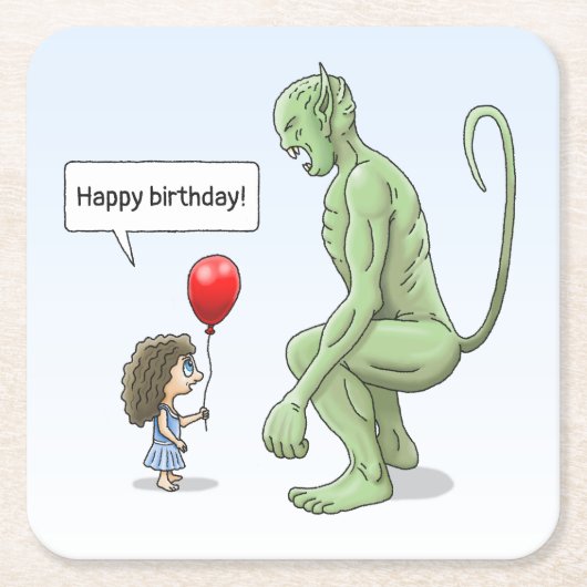 Das Mädchen und Goblin Rechteckiger Pappuntersetzer (Vorderseite)