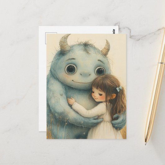 Das Mädchen und ihr Monsterfreund Postkarte (Vorderseite/Rückseite Beispiel)