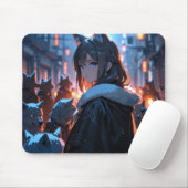 Das Mädchen und ihr Wolf Pack Mousepad (Mit Mouse)