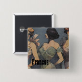 Das Mädchen-Vintager Wäsche-Polterabend der Braut Button (Vorne & Hinten)