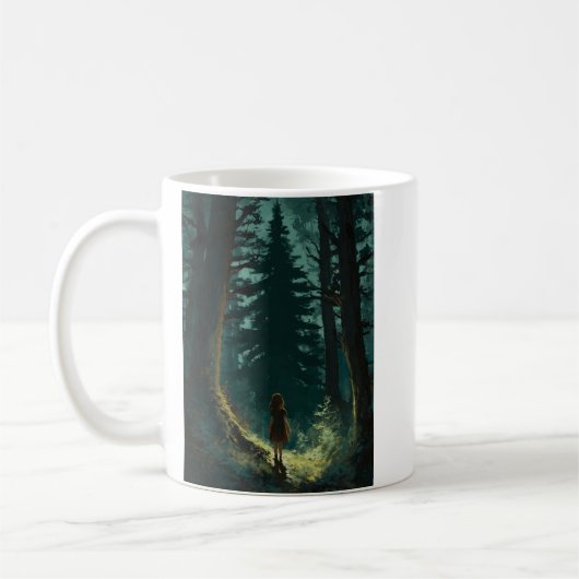 Das Mädchen wandert im Hexenwald herum Kaffeetasse (Links)
