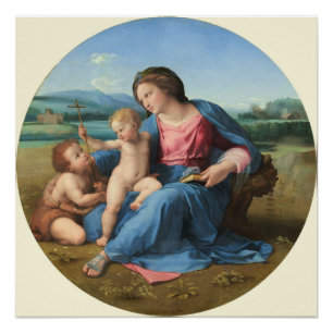 Das Madonna alba, C. 1510 (Öl auf Platte) Poster
