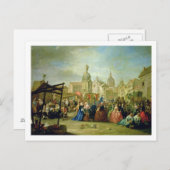 Das Madrid angemessen in der Piazza de la Cebeda Postkarte (Vorne/Hinten)