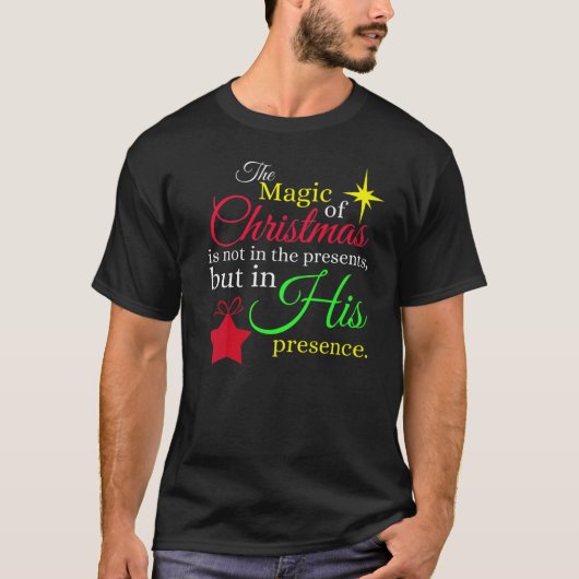 DAS MAGIC CHRISTMAS Christlich Jesus BirthT- T-Shirt (Vorderseite)