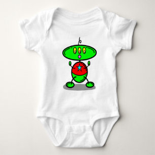 Das Magic Crayons grünes Baby Kids Robot T-Shirt Strampler