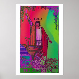 Das Magier-Tarot-Karten-psychedelische Plakat