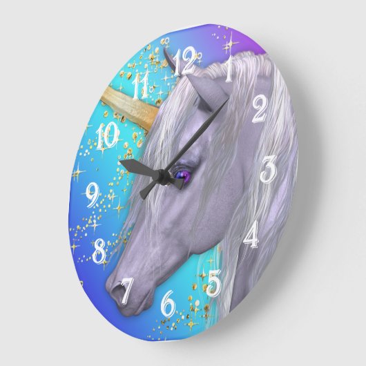 Das magische Einhorn Große Wanduhr (Winkel)