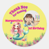 Das magische Meerjungfrau-Foto Runder Aufkleber (Vorderseite)