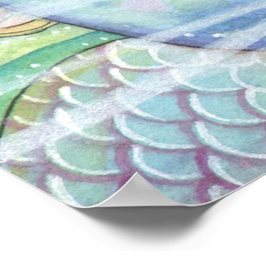 Das Magische Meerschildkröten-Meerjungfrau-Poster Poster (Ecke)