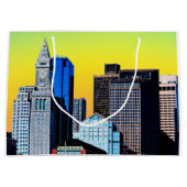 Das Magnet der Poster Card des Custom House Boston Große Geschenktüte (Vorderseite)