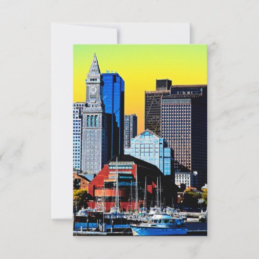 Das Magnet der Poster Card des Custom House Boston RSVP Karte (Vorderseite)
