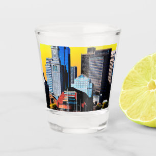 Das Magnet der Poster Card des Custom House Boston Schnapsglas