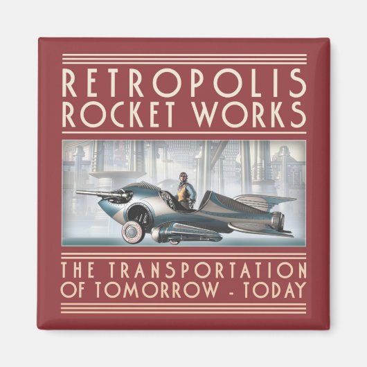 Das Magnet der Retropolis Rocket Works Square (Vorne)
