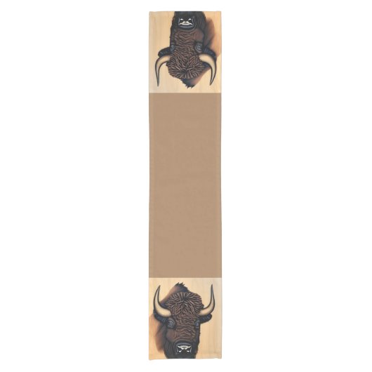 Das majestätische Bison - ein Symbol für Power und Kurzer Tischläufer (Vorderseite)