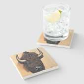 Das majestätische Bison - ein Symbol für Power und Steinuntersetzer (Seitenansicht)