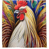 Das majestätische Rooster - ein herrliches Portrai Duschvorhang (Vorderseite)