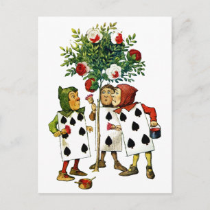 Das Malen der Rosen der Königin in Alice im Wunder Postkarte