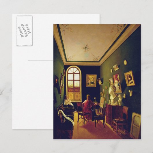 Das Malerstudio, 1843 Postkarte (Vorne/Hinten)