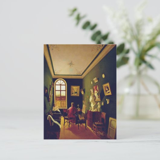 Das Malerstudio, 1843 Postkarte (Stehend Vorderseite)