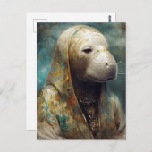 Das Manatee Nun Postcard Postkarte (Vorne/Hinten)