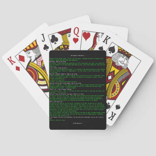 Das Manifest des Hackers Spielkarten (Rückseite)