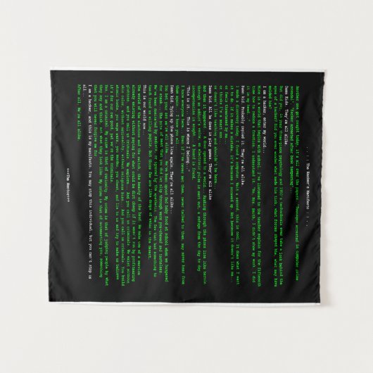 Das Manifest des Hackers Wandteppich (Vorderseite (Horizontal))