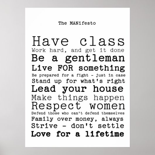 Das MANifest Poster (Vorne)